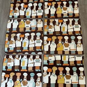 Vintage Waverly Chefs Special Napkins Set Of 6 Cooks Baker 17” X 17” Made In USA